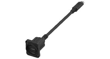 Neutrik NAUSBC-5G-FL25 Chassisdeel Connector USB-C zwart 25cm