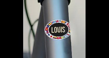 Vlaggen en gepersonaliseerde tekst fiets sticker