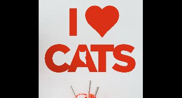 Muursticker I love Cats