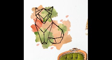 Muursticker geometrische vos spetters
