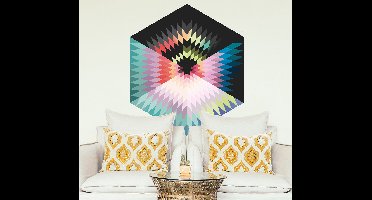 Muurstickers ornament Prisma kleuren