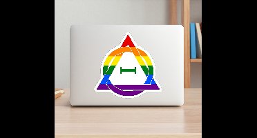 Dieren muursticker rainbow pride therian symbool