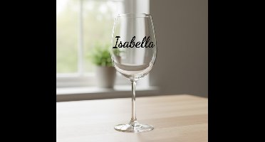 Gepersonaliseerde sticker wijn glas label