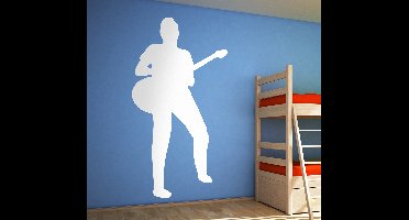 Muursticker silhouet gitarist