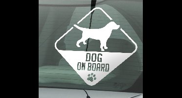 Autosticker met dog on board
