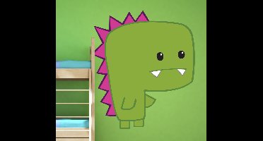 Sticker kinderkamer minisaurus groen