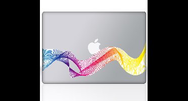 Laptop sticker regenboog golf