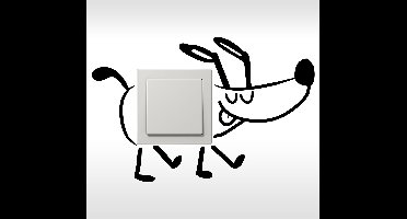 Adhesivo decorativo interruptor perro paseo