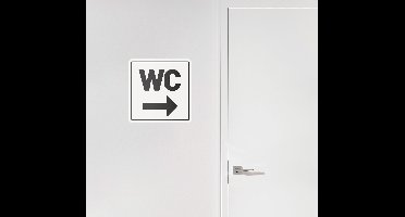 toiletsticker met pijl naar rechts