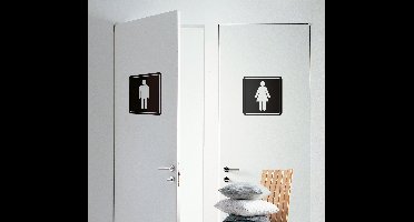 Deursticker wc pictogram