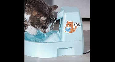 Katten drinkfontein sticker met naam