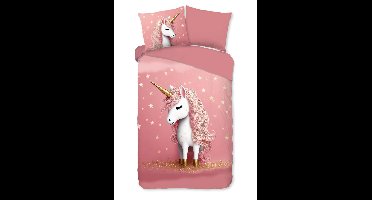 Pure Kinderdekbedovertrek "Sparkles" - Roze - (140x220 cm) - 100% Polyester