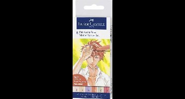 Faber Castell FC-167168 Tekenstift Faber-Castell Pitt Artist Pen Manga 6-delig Etui Kaoiro