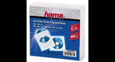 Hama Cd/dvd Protection Sleeves Papier Wit 100 Stuks
