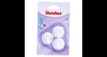 Metaltex Plakhaken 3 Stuks Wit
