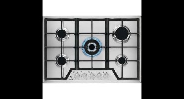 ELECTROLUX KGS7536SX - inbouw gaskookplaat - 5 branders - L 75 x D52cm - RVS - Gietijzeren roosters