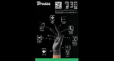 BRADAS RĘKAWICE NITRYLOWE DIAMOND CZARNE XL 9-10 /50szt. (levertijd 8 werkdagen)