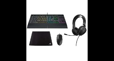 Corsair HS35 V2 Stereo + K55 PRO + M55-WIRED + MM250 XL toetsenbord, muis, muismat en headset bundel