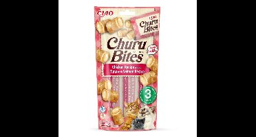 INABA Churu Bites Kip met tonijn en zalm - kattensnoepje - 3x10 g