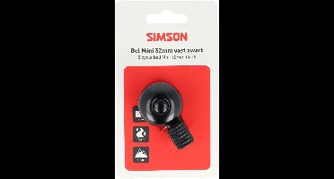 Fietsbel Simson Mini met Kunststof Klem 32mm - Zwart