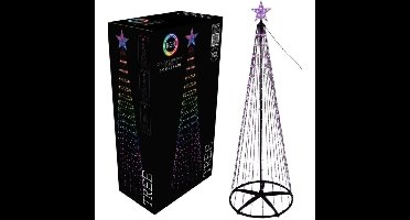 RGB LED Kerstboom 370 LED's 210 cm Zwart