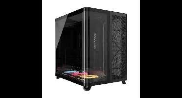 PC-behuizing - CORSAIR - AIR 5400 LX-R LINK Mid-Tower met gehard glas - RGB-ventilators met omgekeerde rotor - Zwart