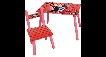 FUN HOUSE Wonderbaarlijke Lieveheersbeestje Tafel H 41,5 cm x B 61 cm x D 42 cm met een stoel H 49,5 cm x B 31 cm x D 31,5 cm - Voor kinderen