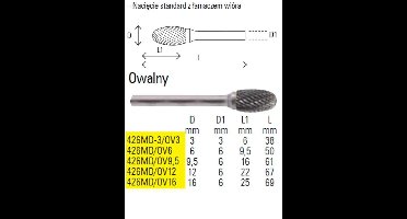 BETA PILNIK OBROTOWY OWALNY 12mm (levertijd 8 werkdagen)