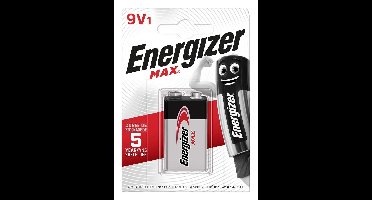 Energizer Max 426660 Batterij 9V 6LR61, 1 stuk, Eco pack