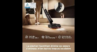 Draadloze dweilstofzuiger - DREAME - H15 Pro FoamWash - 23000 Pa - 60 min - 780 ml - Zwart
