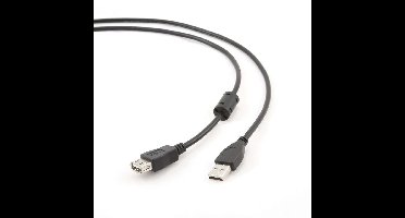 Gembird 1.8m USB 2.0 A M/FM USB-kabel 1,8 m USB A Zwart