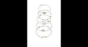 Armbandenset met verschillende hangers  (5-dlg. set)
