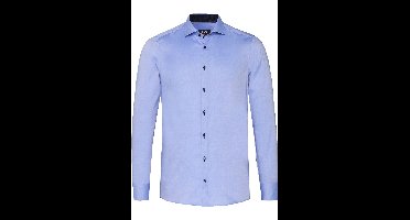 Pure Slim Fit Overhemd middenblauw, Effen