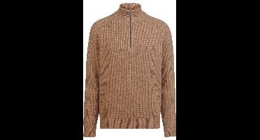 OLYMP SIGNATURE Soft Business Regular Fit Half-Zip Sweater caramel, Melange