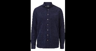 OLYMP SIGNATURE Casual Tailored Fit ribfluwelen overhemd nachtblauw, Effen