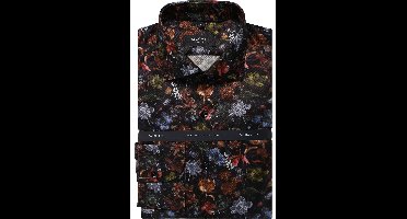 OLYMP SIGNATURE Tailored Fit Overhemd nachtblauw, Bloemen