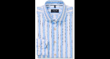 OLYMP SIGNATURE Tailored Fit Overhemd blauw, Gestreept