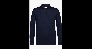 Profuomo Regular Fit Trui ritssluitingdonkerblauw, Effen