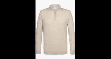 Profuomo Regular Fit Trui ritssluitingbeige, Effen