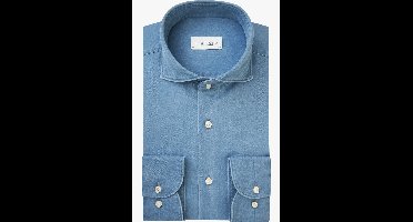 Profuomo Slim Fit Overhemd blauw, Effen