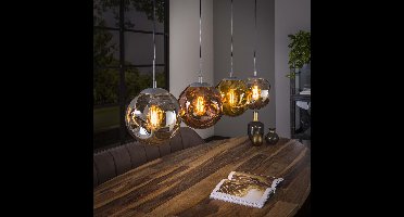 Hanglamp | 25 cm | Stellar | 4 lichts | E27 | charcoal, chroom, goud, koper | glas en metaal | hotel