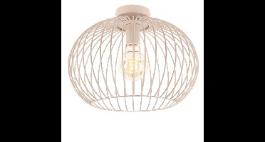Plafondlamp | 40 cm | Wire | E27 | beige/bruin metaal | modern landelijk retro