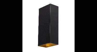 Strijklicht wandlamp David | Zwart met goud