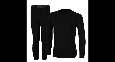 Xtreme Thermoset Kinderen - Thermoshirt + Thermolegging - Zwart-128/134