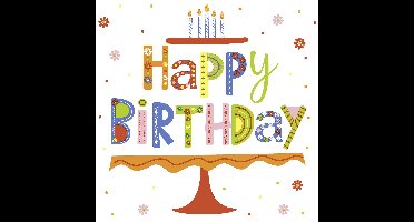 Duni Servetten Happy B-day 33x33cm