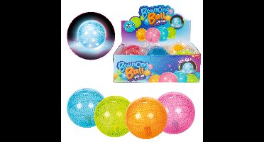Toi-Toys Stuiterbal neon met licht 10cm
