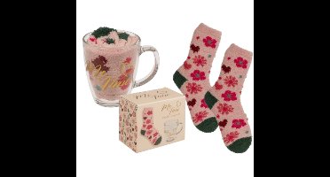 Gift set Theeglas met sokken 350ml