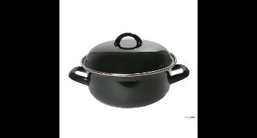 Braadpan emaille zwart 28cm 6,5 L