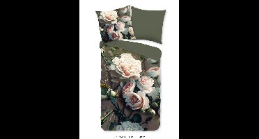 Pure Dekbedovertrek "bloemen" - Groen - (135x200 cm) - Microfiber