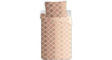 Ruiten dekbedovertrek beige - 140 x 200 cm - microflanel
